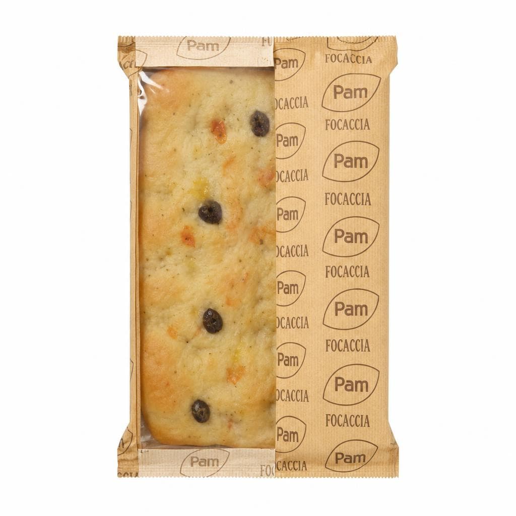 Focaccia bianca, pomodorini o olive PAM, 135/170 g – Panorama
