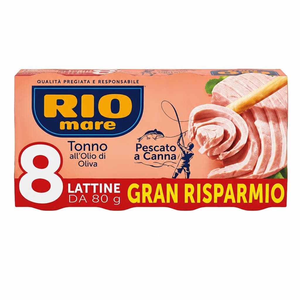 Tonno Rio Mare all'olio di oliva pescato a canna, 8x80 g – Esselunga