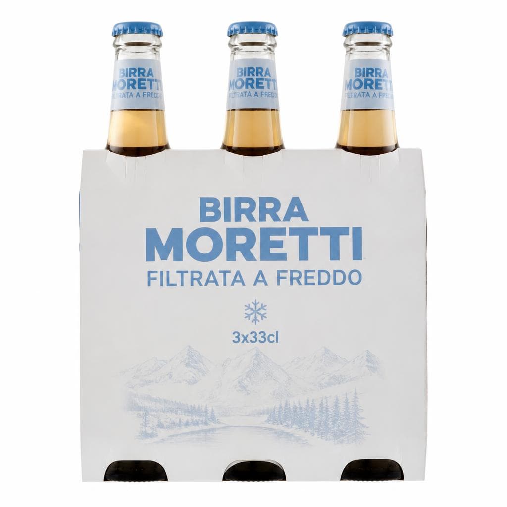 Birra filtrata a freddo Moretti, 3x33 cl – Il Gigante