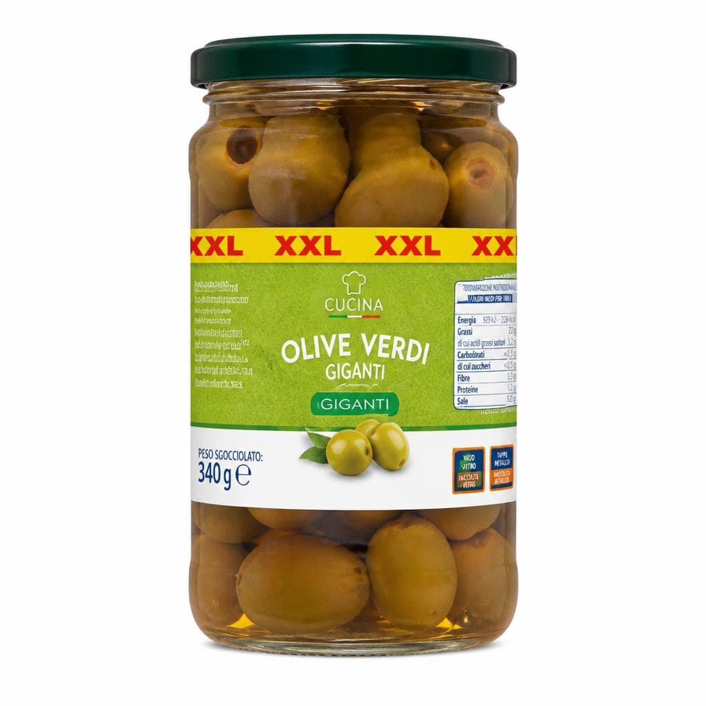 Cucina Olive verdi giganti denocciolate, 680 g – ALDI