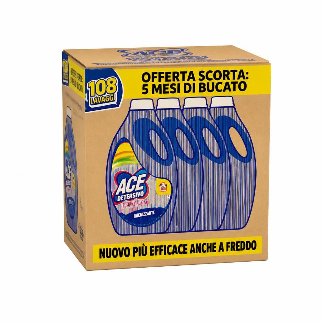 Detersivo liquido per lavatrice Ace 5,4 L in offerta da Bennet