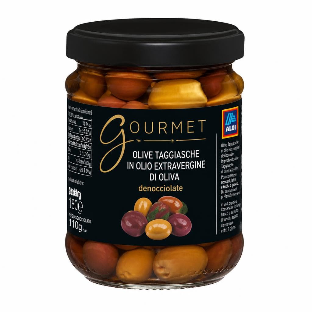 Gourmet olive taggiasche in olio extravergine di oliva, 180 g – ALDI