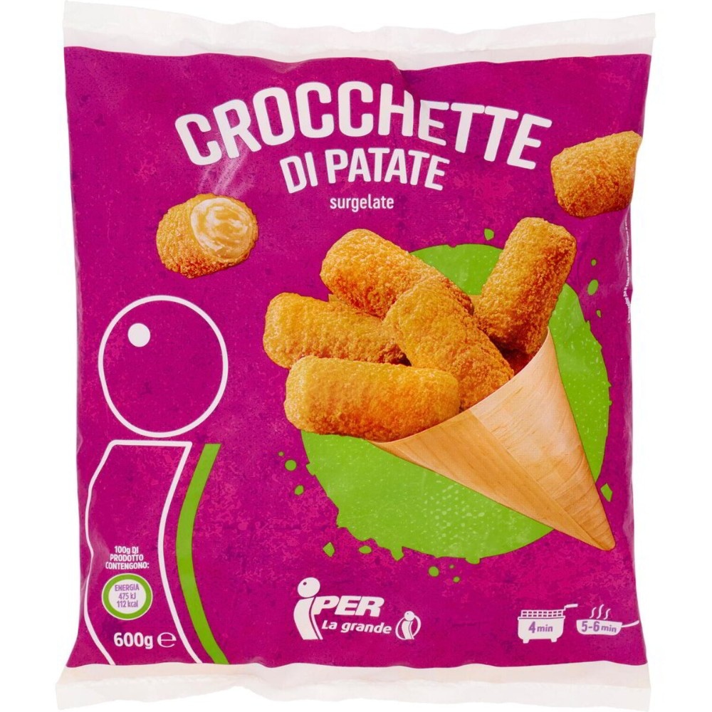 Crocchette di Patate surgelate 600 g Iper in offerta da Iper La grande i