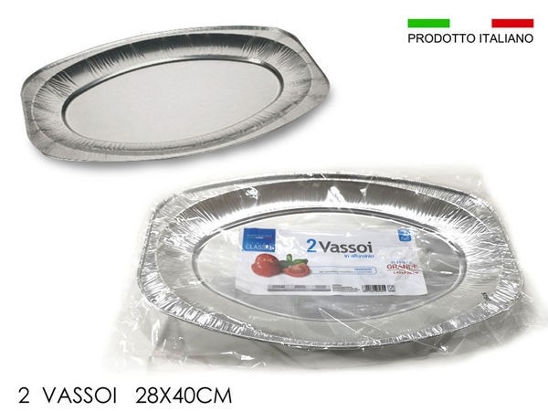 Vassoi in Alluminio 2 pezzi, 28x40 cm in offerta da Happy Casa