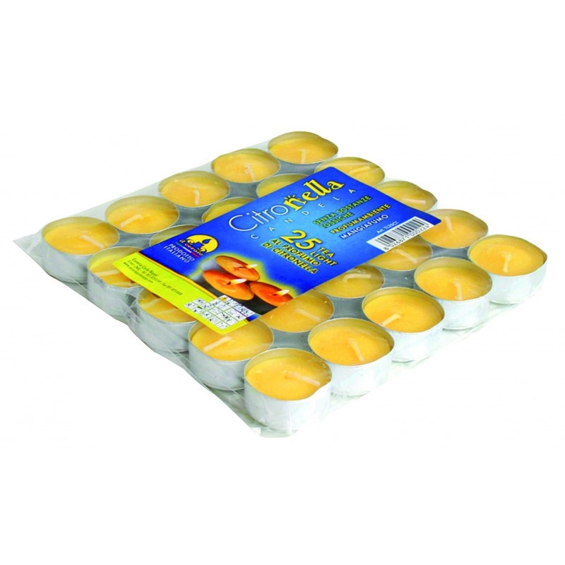 T-light alla citronella 25 pezzi - Offerta nel negozio Happy Casa