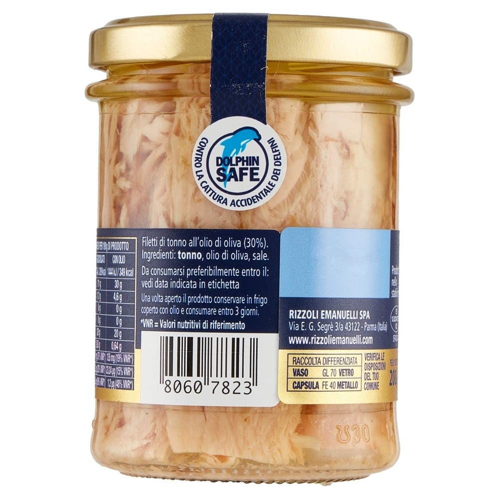 Filetti di tonno all'olio di oliva Rizzoli 200 g in offerta da Il Gigante