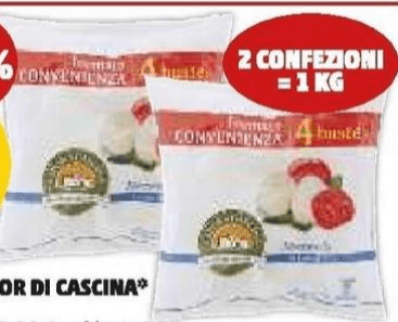 Mozzarella Sapor di Cascina 2 pezzi = 1 kg in offerta da Penny