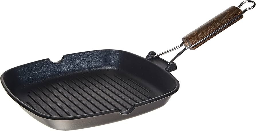 Piastra antiaderente con manico richiudibile H 3x37.5x23.5 cm in offerta da Happy Casa