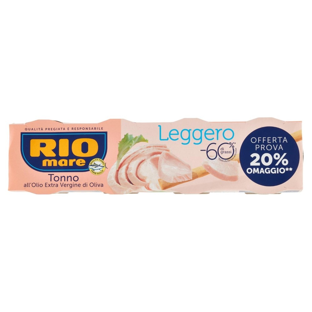 Tonno Leggero all'olio extra vergine di oliva Rio Mare g 240 in offerta da Bennet