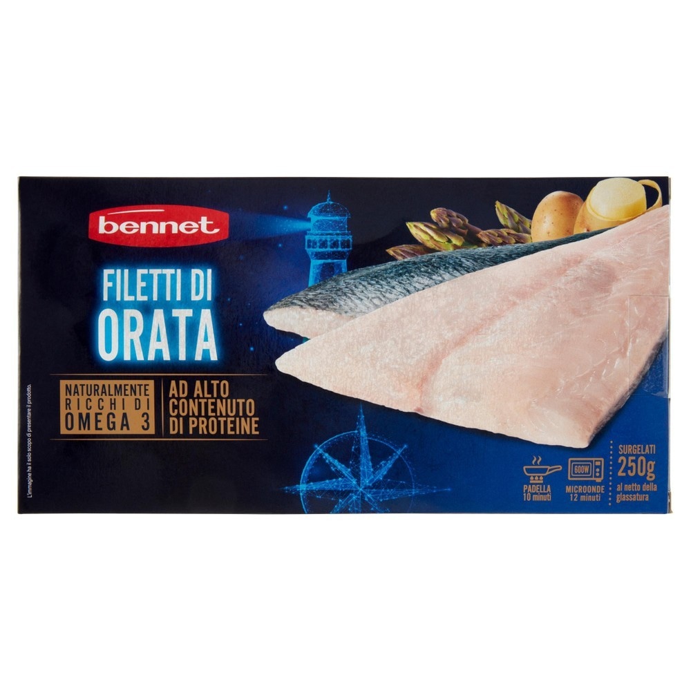 Filetti di branzino o orata surgelati 250 g Bennet in offerta da Bennet