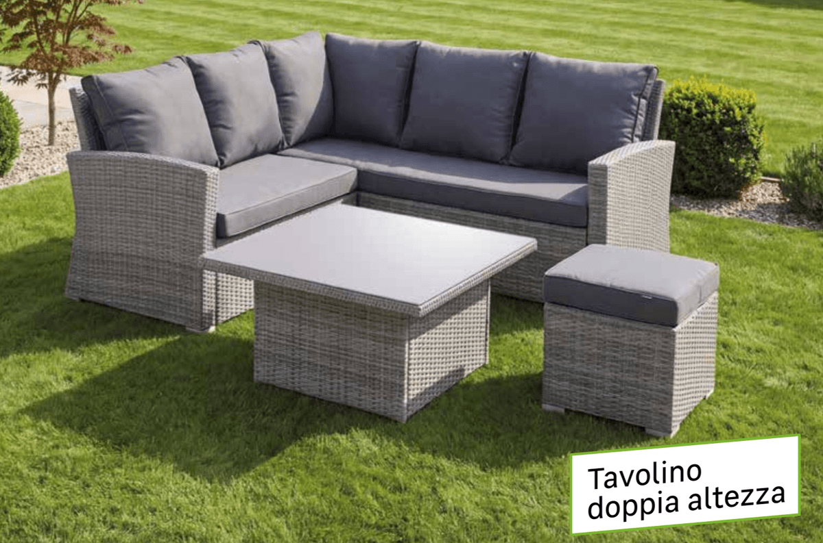 Salotto in alluminio e wicker Davos 6 posti Naterial in offerta da Leroy Merlin