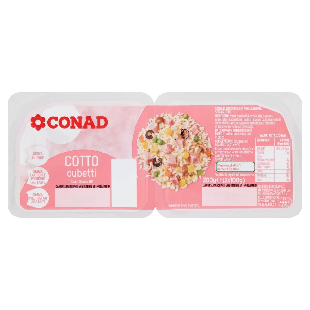 Cotto a dadini 2 x 100 g in offerta da Eurospin