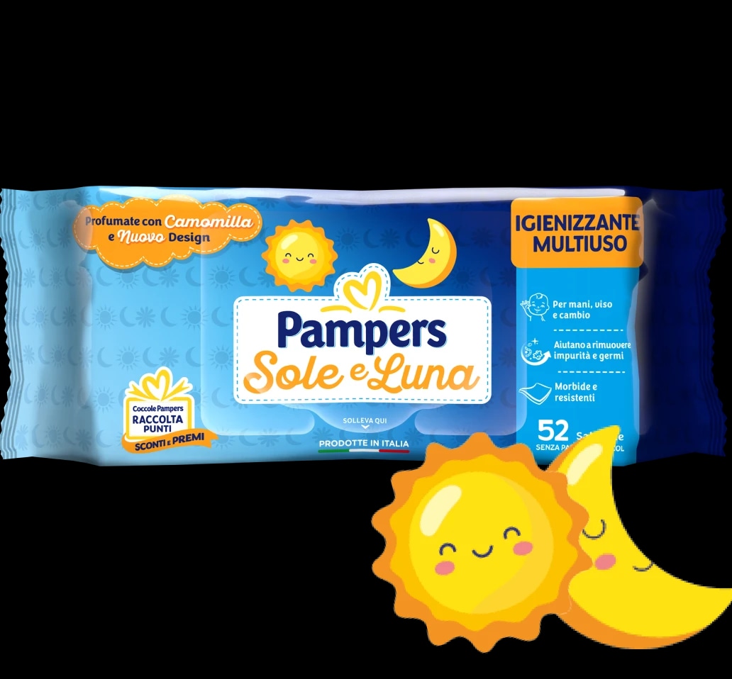 Pampers Sole e Luna Salviettine 104 Salviettine - Offerta nel negozio Happy Casa
