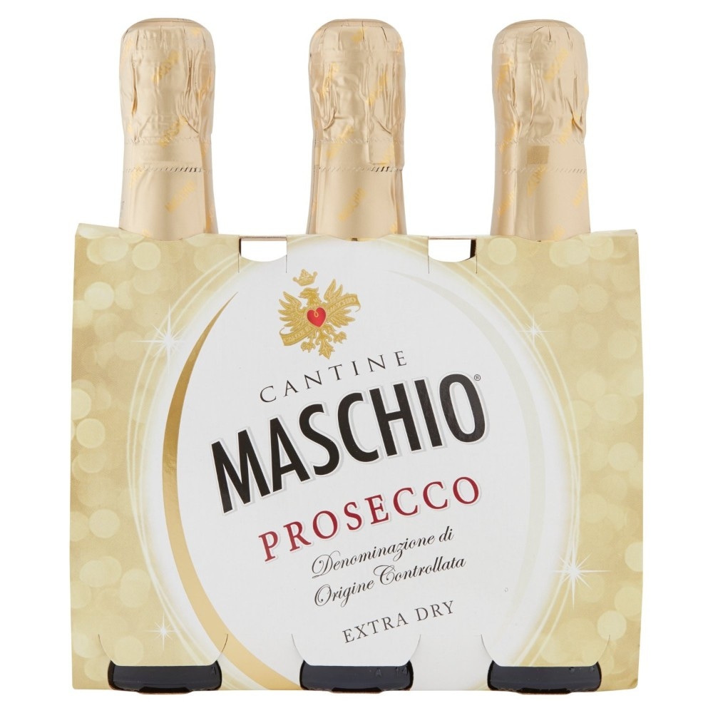 Prosecco DOC Extra Dry Cantine Maschio conf. 3 pezzi da 200 ml cad. 600 ml - Offerta nel negozio Carrefour