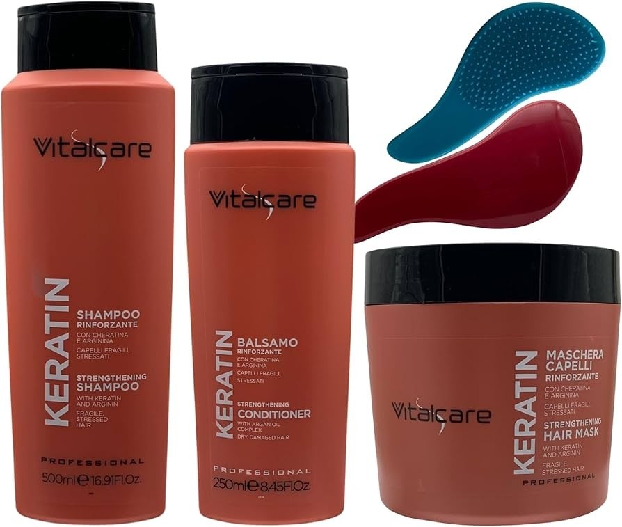 Vitalcare Shampoo 500 ml, Maschera 500 ml, Siero 125 ml, Trattamento 100 ml, Profumo capelli 50 ml - Offerta nel negozio Risparmio Casa