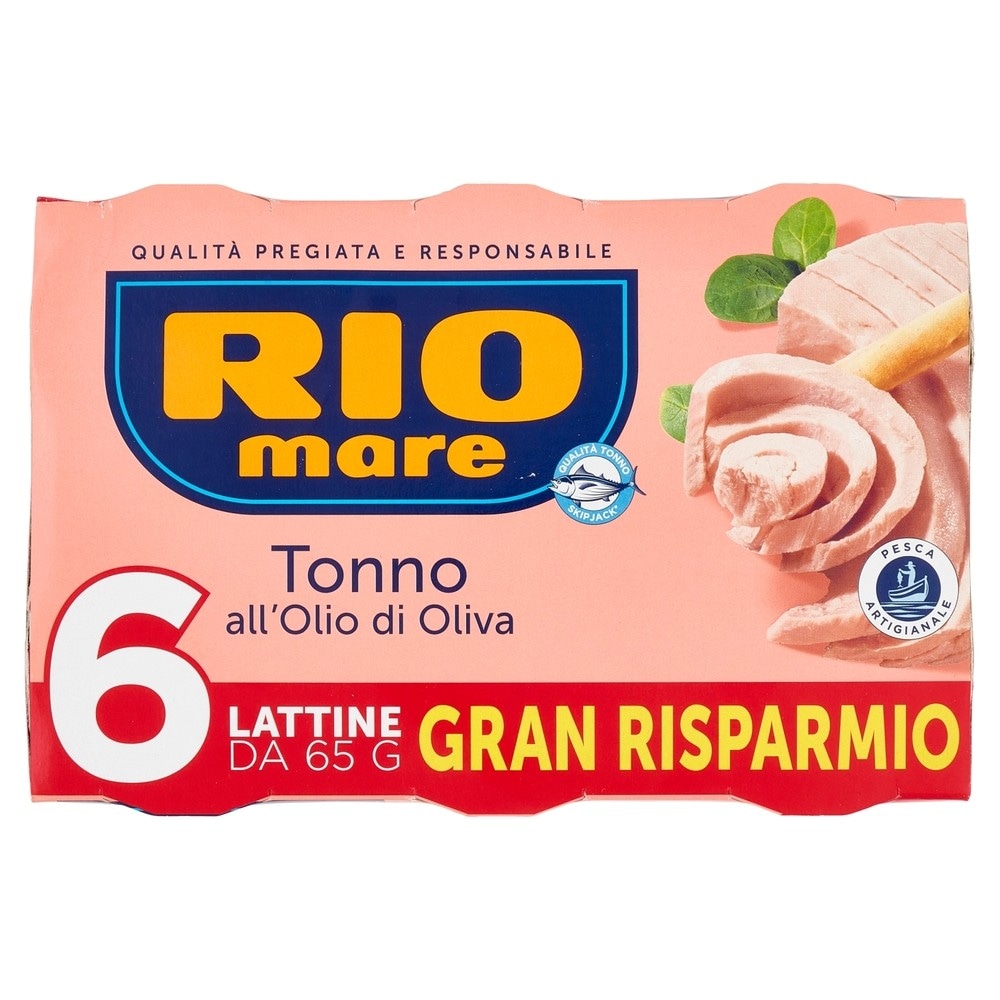 Rio Mare tonno in olio di oliva 6 x 65 g in offerta da ALDI