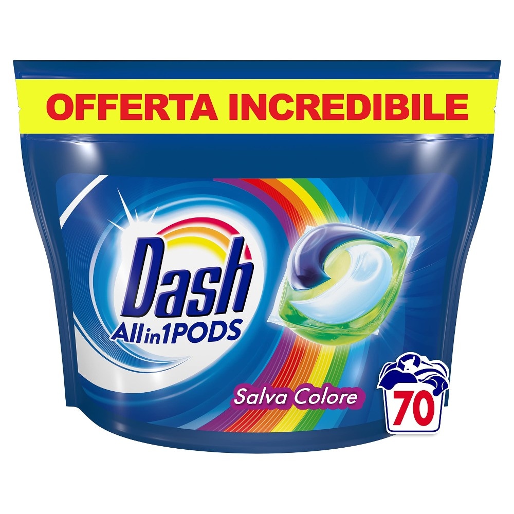 Dash detersivo lavatrice pods 70 lavaggi in offerta da Esselunga