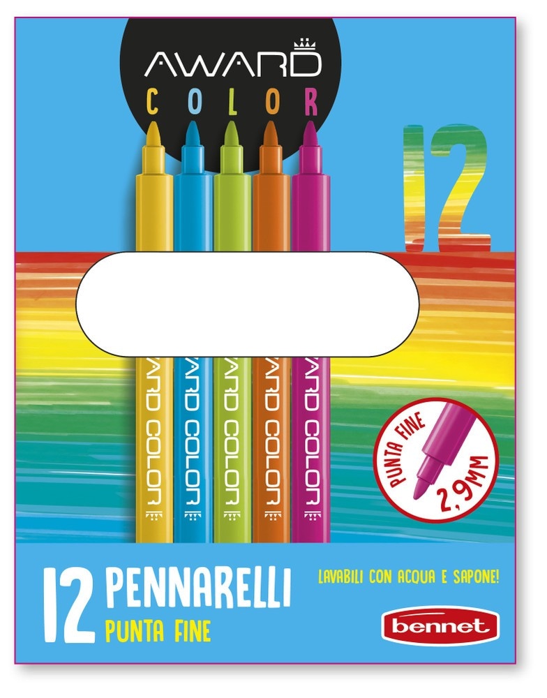Award pennarelli punta grossa conf. da 12 in offerta da Bennet