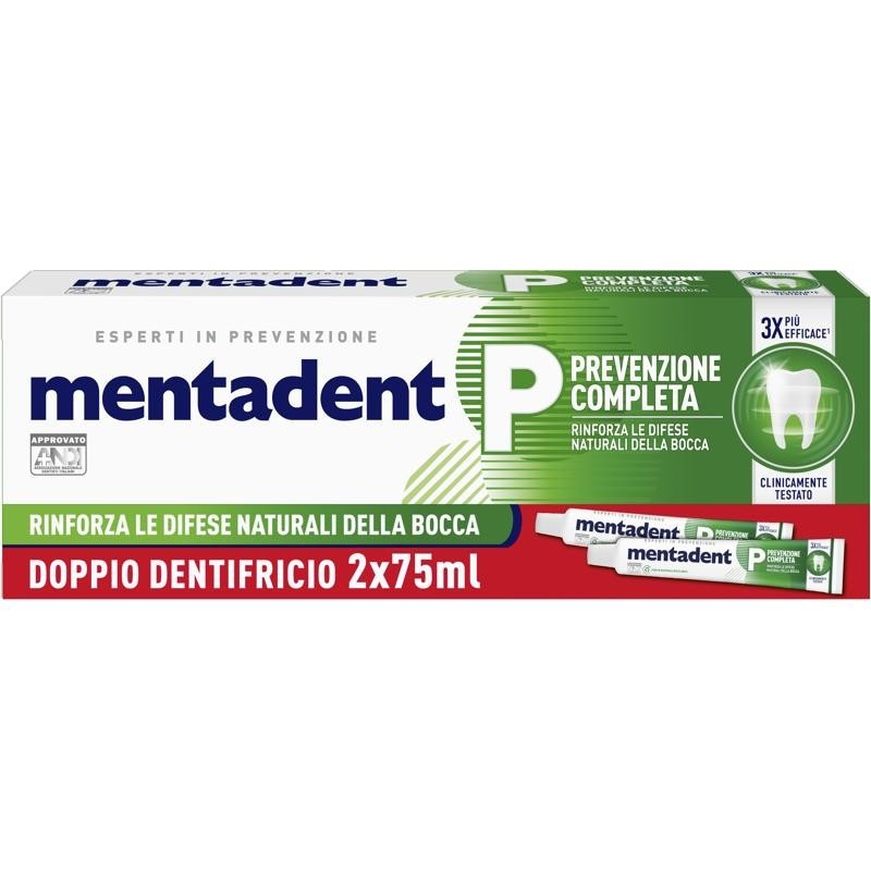 Mentadent dentifricio 2 pezzi x 75 ml in offerta da Dm