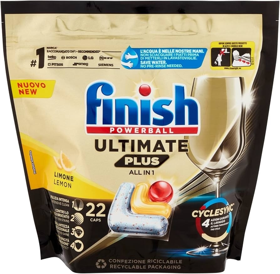 Detersivo lavastoviglie Finish gel lemon, 2x900 ml - tabs Quantum, Ultimate, Ultimate plus, 77, 70 o 65 lavaggi in offerta da Esselunga