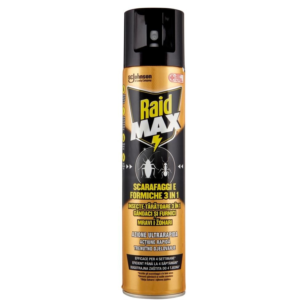 Spray Scarafaggi e Formiche 3 in 1 300 ml Raid Max in offerta da Carrefour