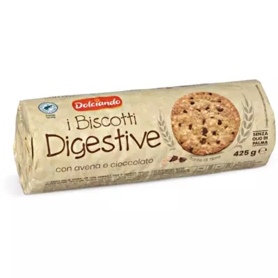 Dolciando biscotti Digestive con avena e cioccolato 425 g in offerta da Eurospin
