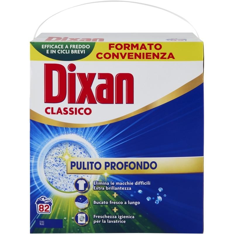 Dixan detersivo lavatrice in polvere classico 82 misurini in offerta da Penny