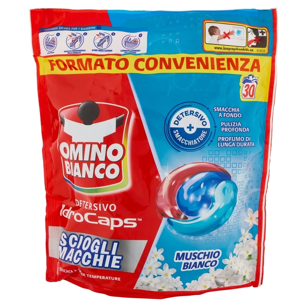 Omino Bianco detersivo Idrocaps conf. da 30 caps in offerta da Bennet