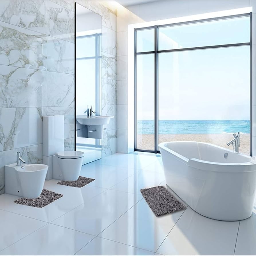 3 Tappeti bagno 3 pezzi in offerta da Happy Casa