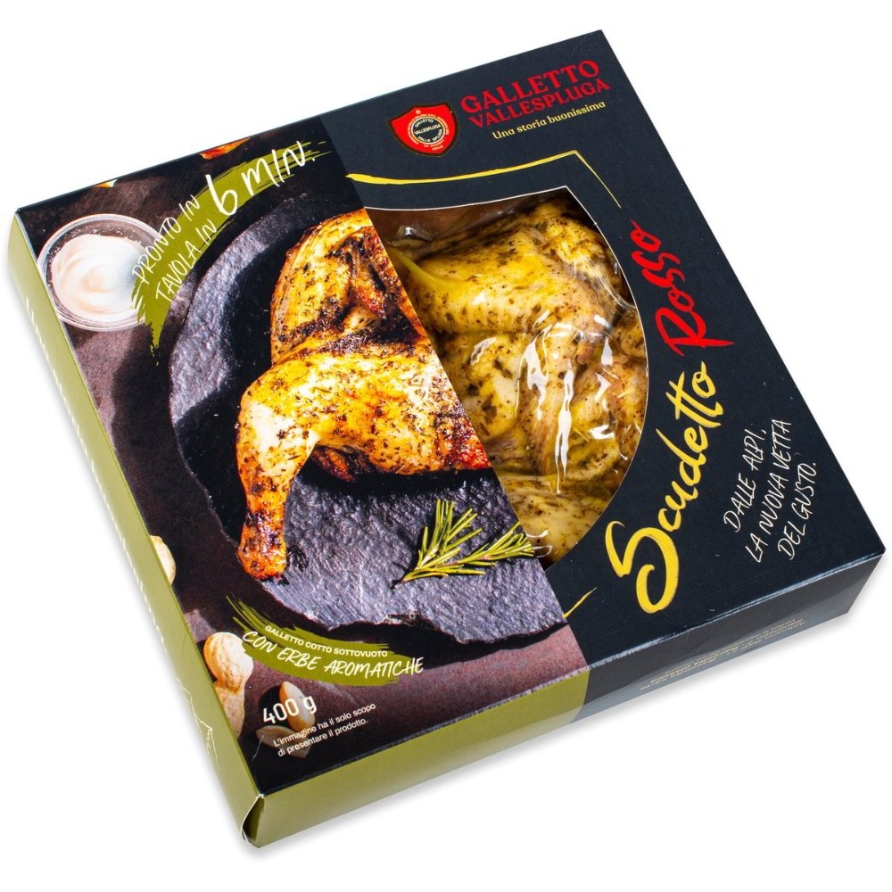 Galletto cotto alle erbe aromatiche 400 g Vallespluga in offerta da Iper La grande i