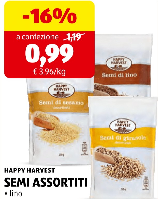 Happy Harvest semi assortiti 250 g in offerta da ALDI