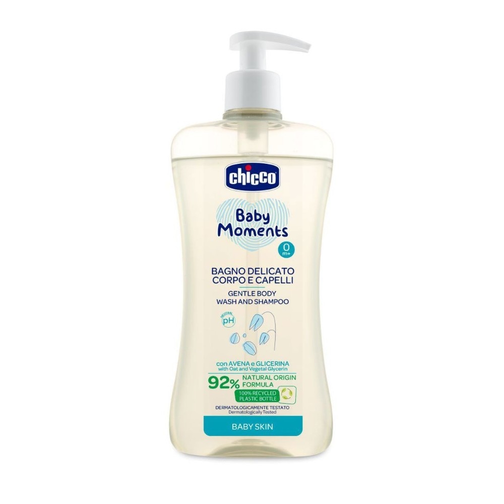 Bagno corpo e capelli Baby Moments delicato Chicco 500 ml in offerta da Panorama