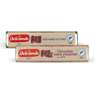 Cioccolato al latte/extra fondente 45 g Dolciando in offerta da Eurospin