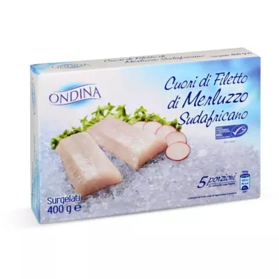 Ondina cuori di filetto di merluzzo sudafricano 400 g in offerta da Eurospin