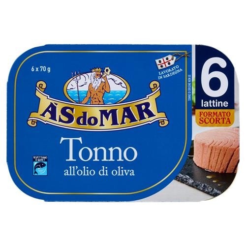 Tonno all'Olio di Oliva Asdomar Conf. 6 pz 70 g Cad. 420 g in offerta da Carrefour