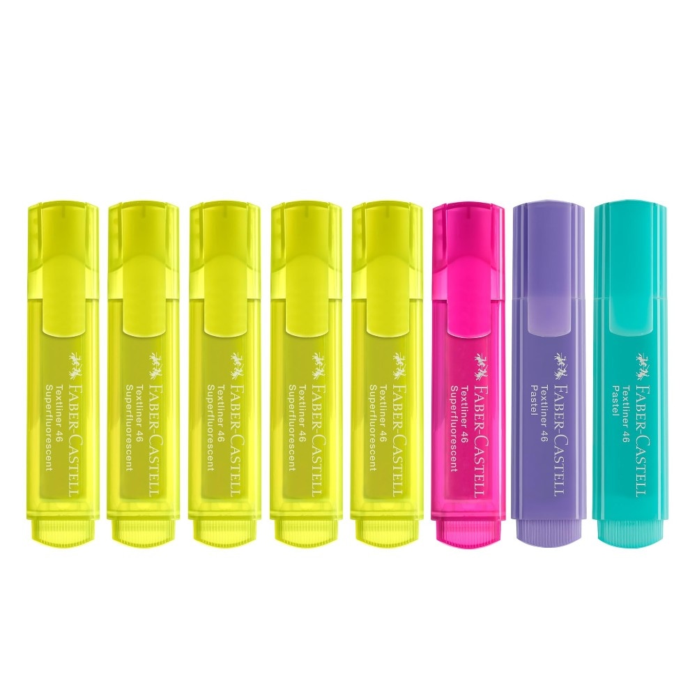 Faber Castell evidenziatori pastel e fluo confezione 8 colori in offerta da Bennet