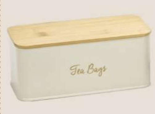 Portatisane in latta con coperchio in bamboo - Offerta nel negozio Happy Casa