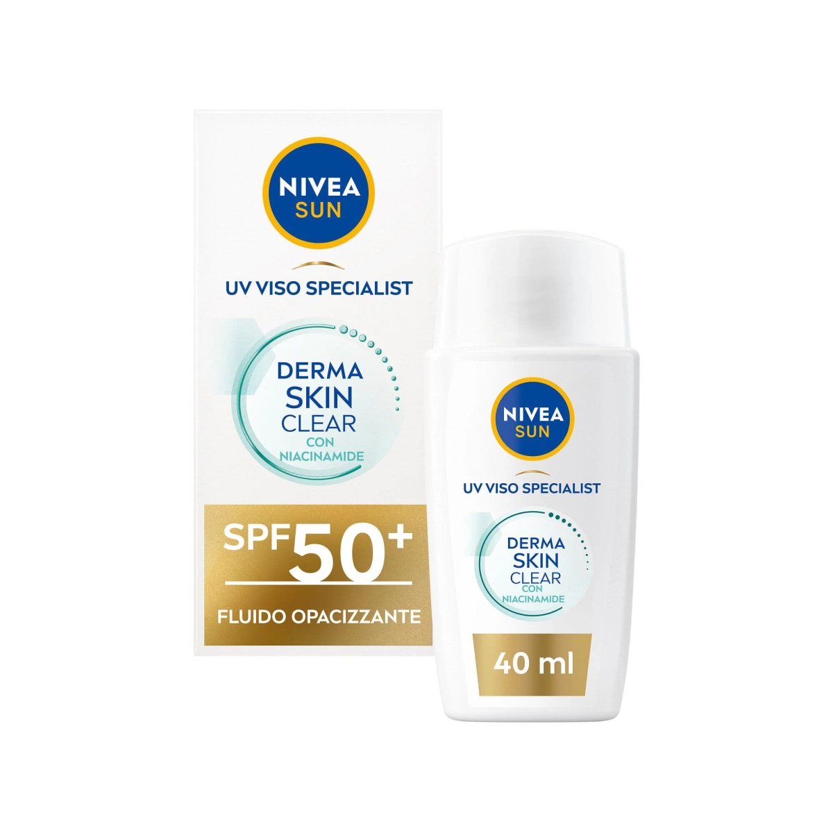 Nivea Derma Skin Clear fluido viso SPF 50+ con niacinamide 40 ml - Offerta nel negozio Dm