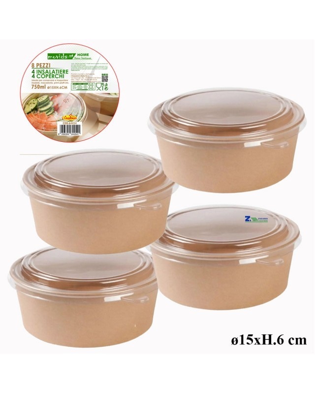 Set 4 insalatiere con coperchio 4 pz - Offerta nel negozio Eurospin