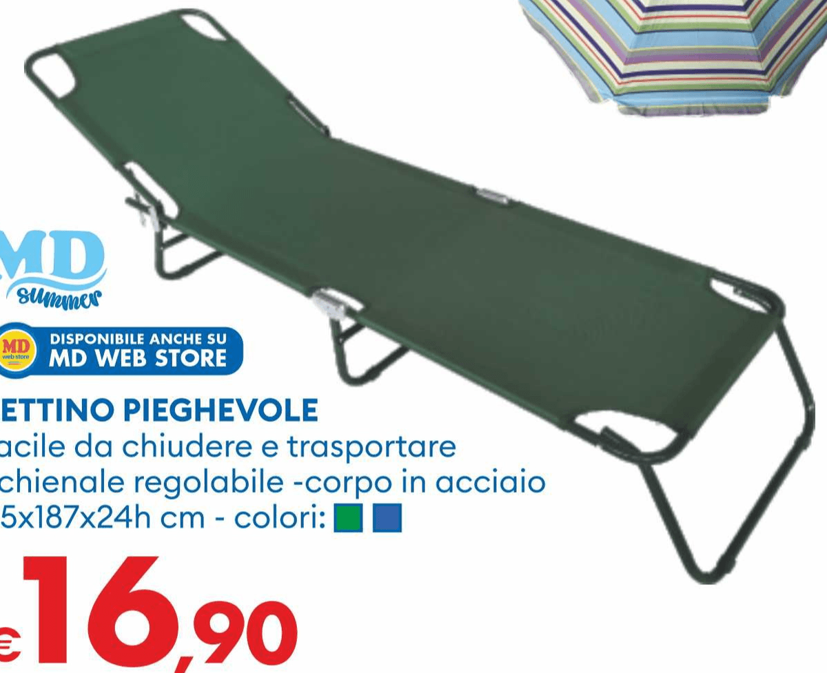 Lettino pieghevole - Offerta nel negozio MD