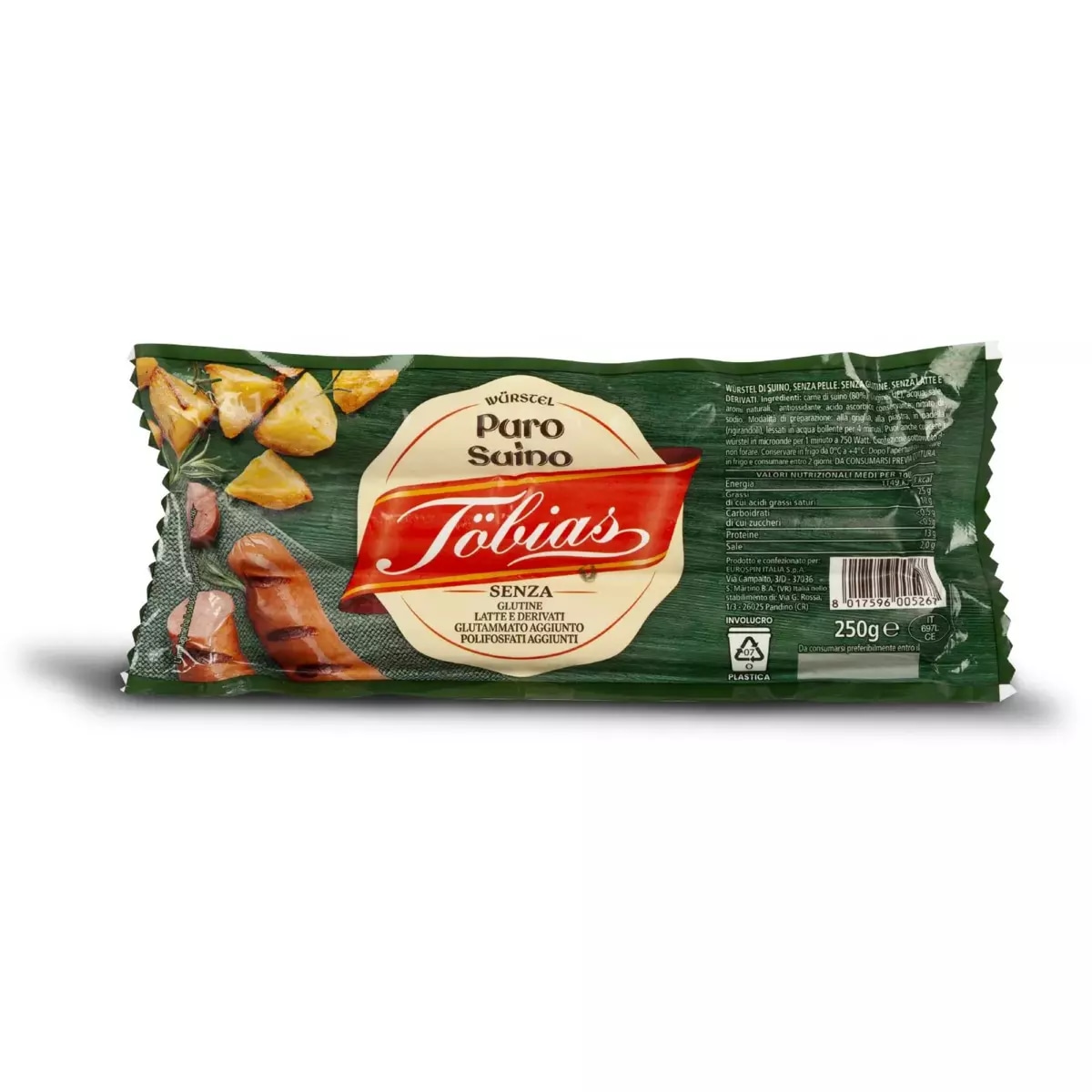 Tobias würstel puro suino 100 g in offerta da Eurospin