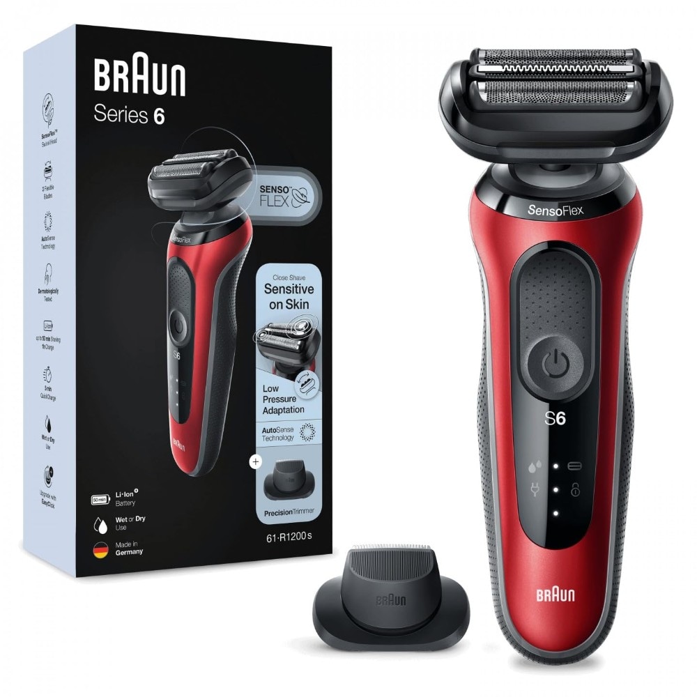 Rasoio Elettrico Series 6 61-R1200s Red BRAUN in offerta da Unieuro