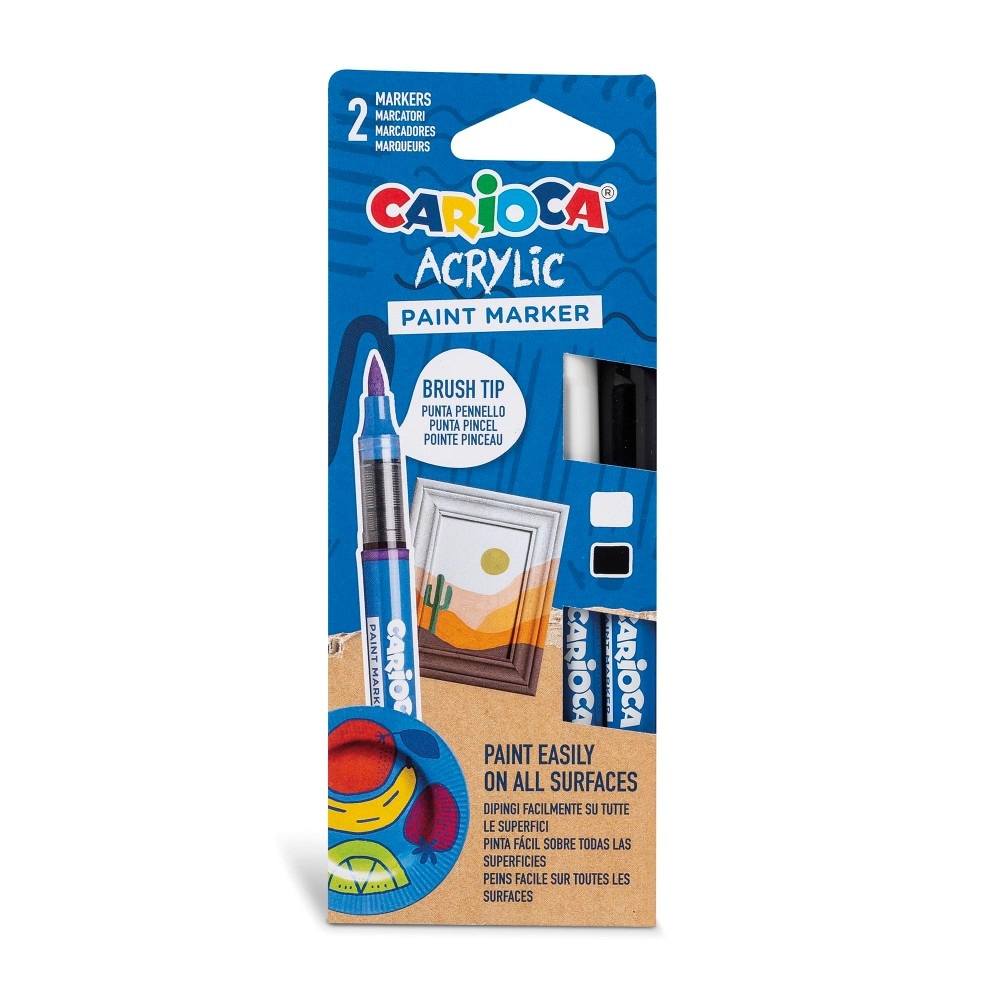 Carioca marcatori acrilici punta pennello 2 pezzi in offerta da Coop