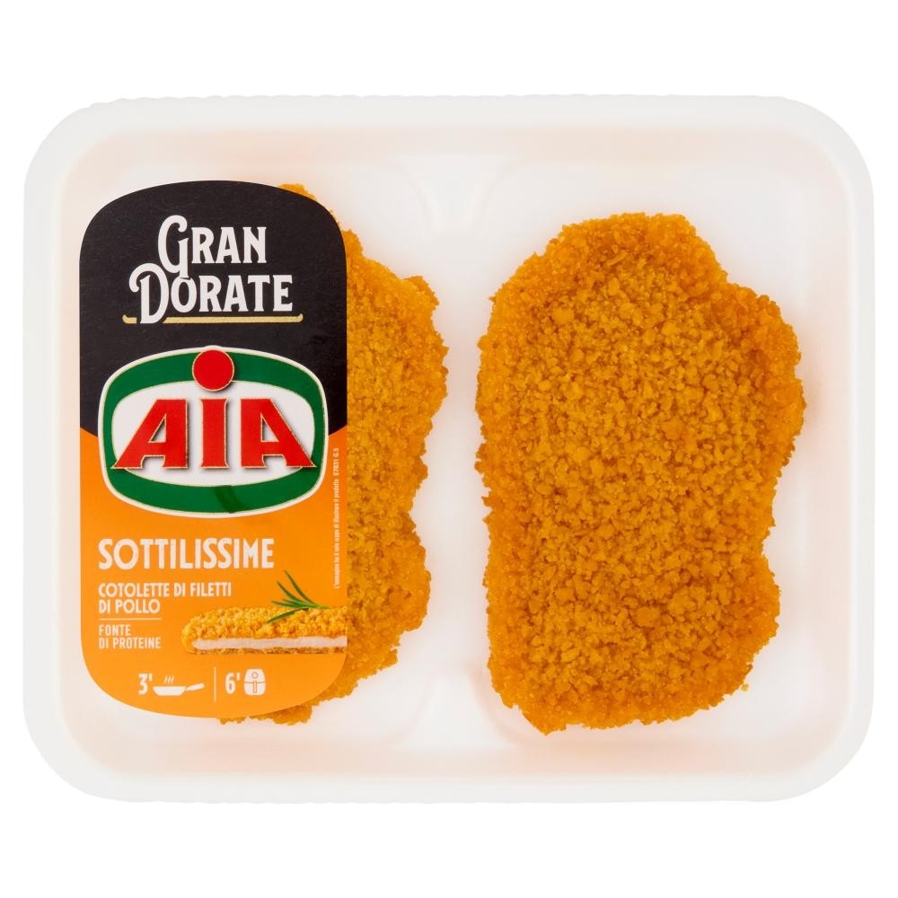 Gran Dorate sottilissime cotolette di filetti di pollo 140 g AIA in offerta da Dpiù