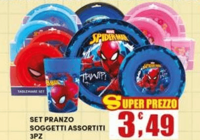 Set pranzo soggetti assortiti 3 pz in offerta da Maury's
