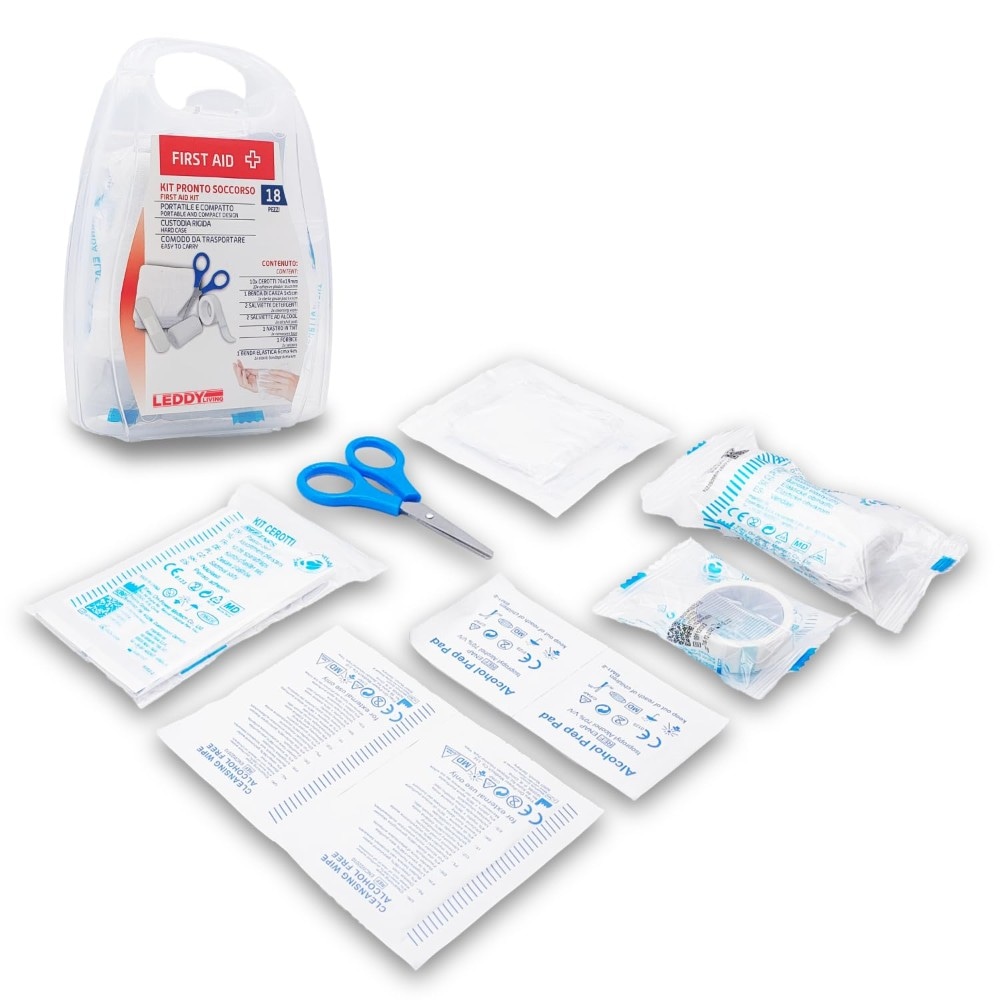 Kit primo soccorso 18 pezzi in offerta da MD