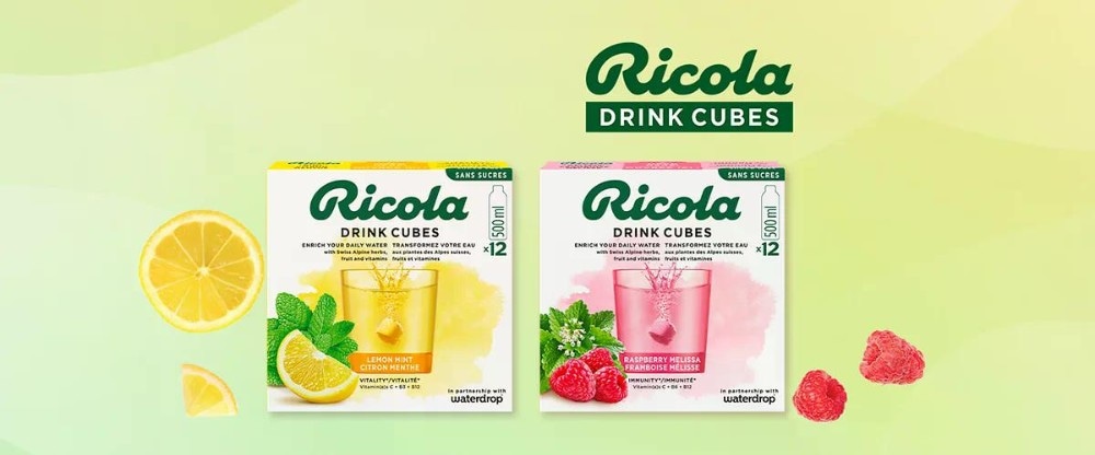 Ricola Drink Cubes cubetti per acqua aromatizzata 12 pezzi in offerta da Dm