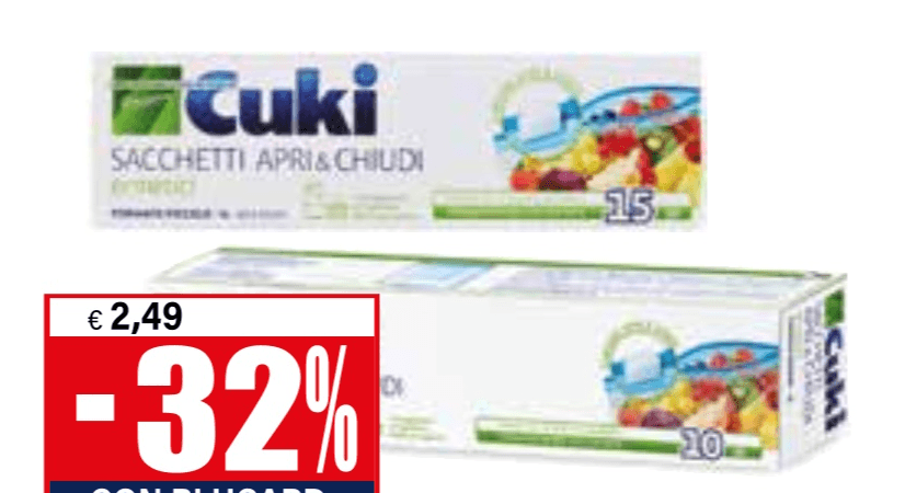 Sacchetti Apri & Chiudi Cuki in offerta da Il Gigante