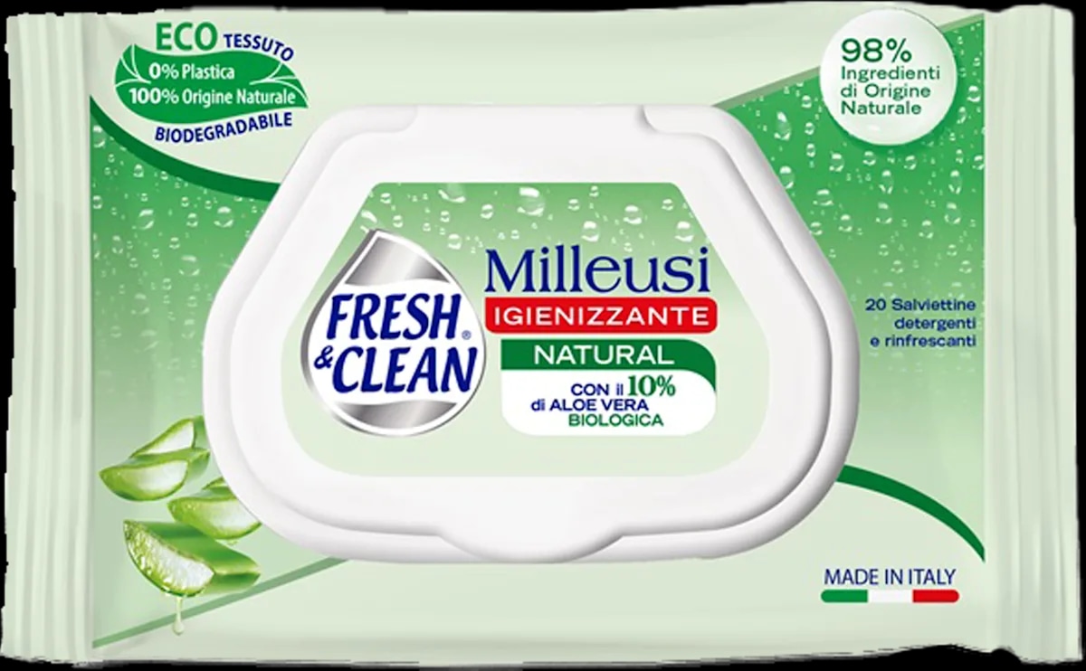 Salviettine Milleusi Igienizzanti Natural Fresh & Clean conf. da 20 in offerta da Bennet