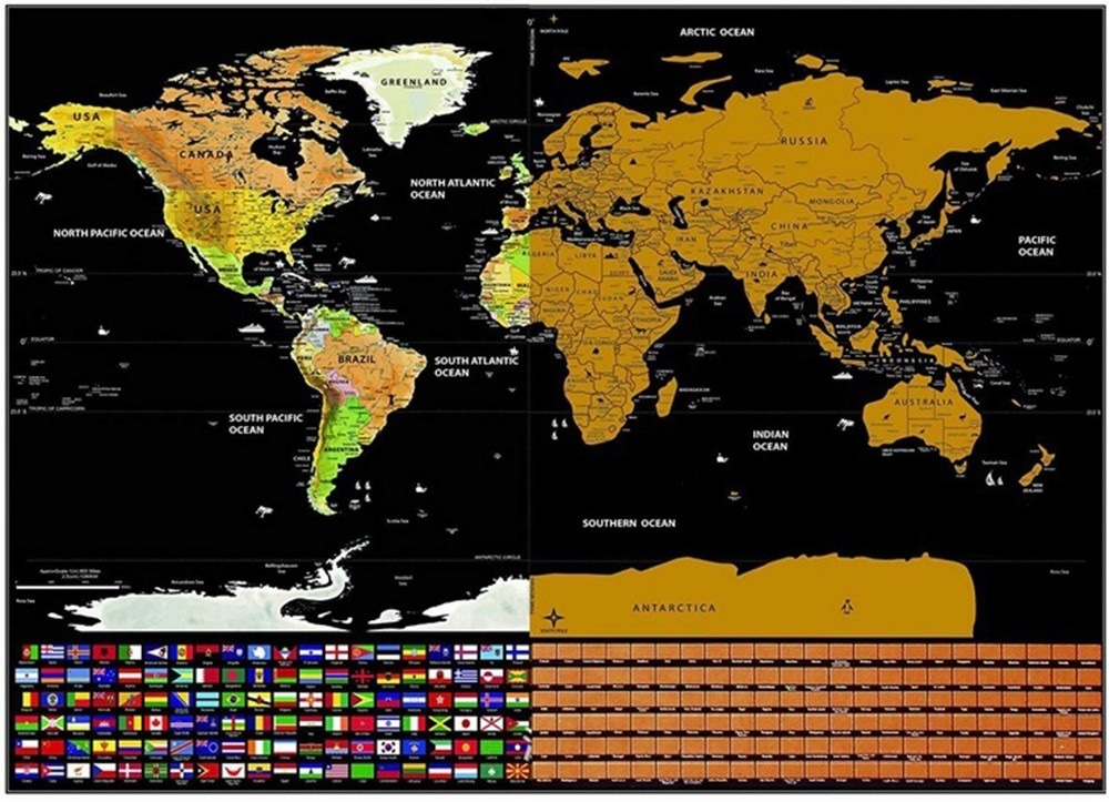 Mappa del Mondo da grattare 82.5x59.5 cm in offerta da Esselunga